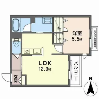 シャーメゾン アミコート【0202号室】の間取り