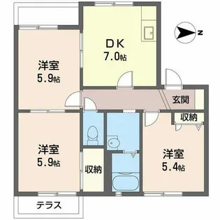 ファミールグランデ【C202号室】の間取り