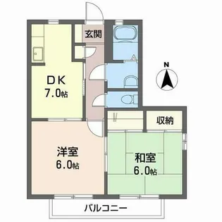 グリーンルーフ大冠 B棟【1階】の間取り