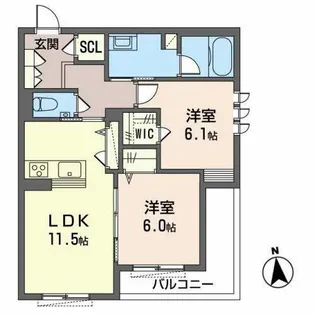 southern Lino【0201号室】の間取り