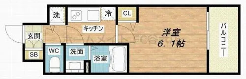 プレサンス京町堀ノース【3階】の間取り