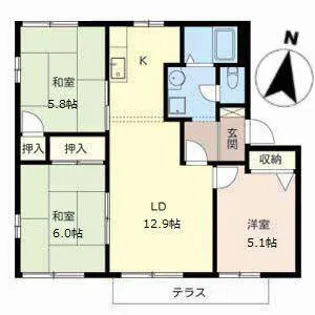 サニーパーク【1階】の間取り