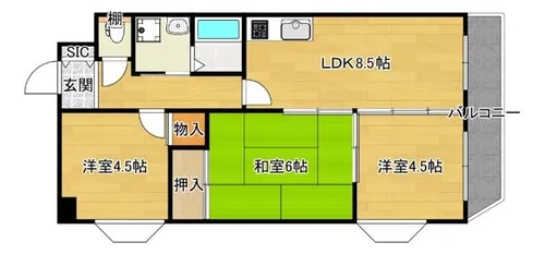 サンサーラ翁【4階】の間取り