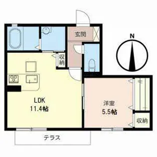 Happiness葵【0102号室】の間取り