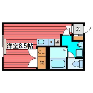 ヒルヴィレッヂ西岡【102号室】の間取り