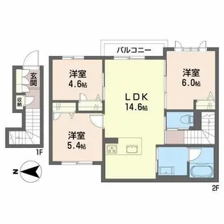 シャーメゾン レジデンス松本【2階】の間取り