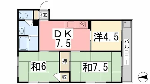 スカイメロディー【203号室】の間取り