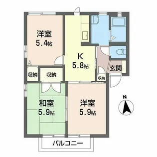 志おみコーポC【2階】の間取り