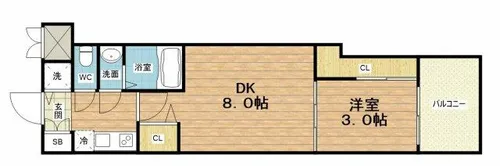 ソルテラス難波NEO【6階】の間取り
