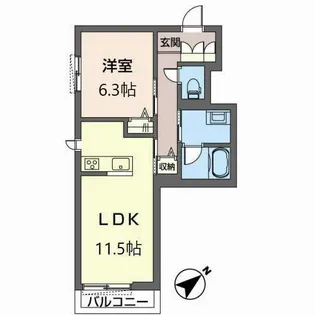 ラグラースコート【1階】の間取り