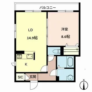シャーメゾン千代田夙川【0301号室】の間取り