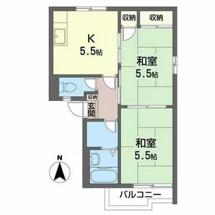 セント・ポーリアB【0202号室】の間取り