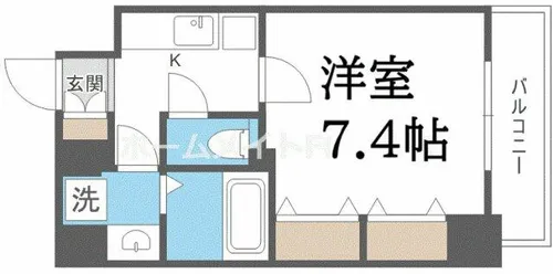 パークフラッツ野田阪神駅前【6階】の間取り