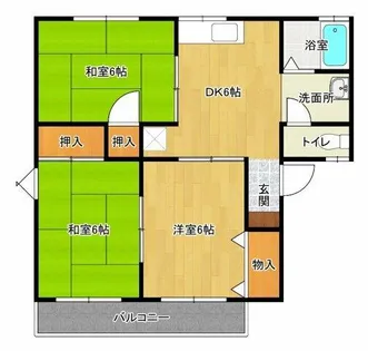 セトルメント六甲【202号室】の間取り
