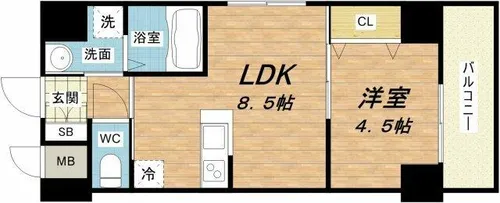 La CASA 上本町【3階】の間取り