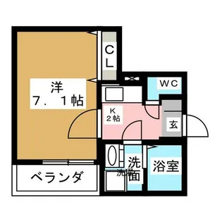 クレフラスト河田町【1階】の間取り