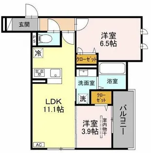 メゾンドソルテ【1階】の間取り