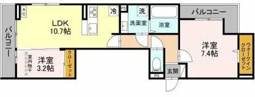 メゾンドソルテ【3階】の間取り