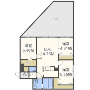 センティール琴似【1階】の間取り
