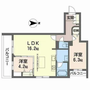 パークテラス【0202号室】の間取り