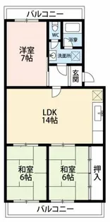 サンポール明大寺【604号室】の間取り