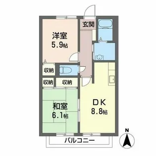 グレイスコート【A215号室】の間取り