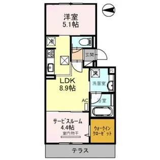 2LDKの間取り画像