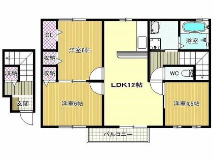 コージーコート法善寺【2階】の間取り