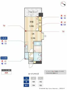 F・PARC西新【1106号室】の間取り