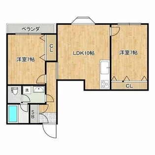 難波パークハウス【10階】の間取り