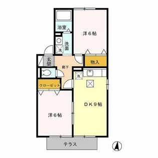 ルミエール南花畑【1階】の間取り
