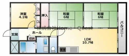 グランドゥール緑ヶ丘【4階】の間取り
