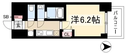 プレサンスTHE大須観音【0404号室】の間取り