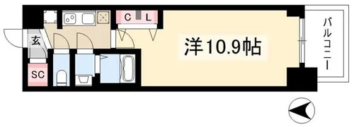 プレサンス丸の内リラティ【0604号室】の間取り