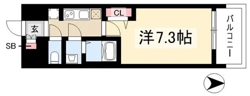 プレサンス ジェネ 新栄町駅前 葵【9階】の間取り