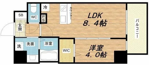 プレサンスOSAKA東中本エシデル【8階】の間取り