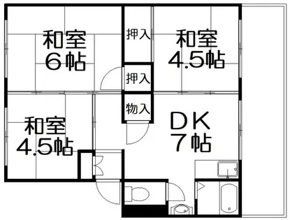御殿山コーポB棟【4階】の間取り