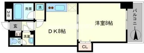 ロジュマン浪速【5階】の間取り
