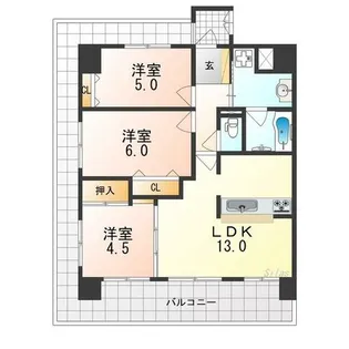 フェニックス堺東【9階】の間取り