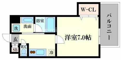 プランドール難波【10階】の間取り