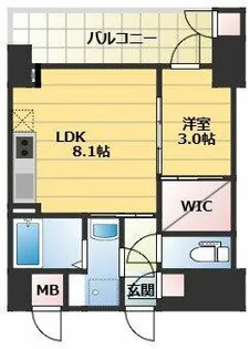 セレニテフラン難波【4階】の間取り