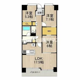 フロンティアタワー難波EAST【1005号室】の間取り