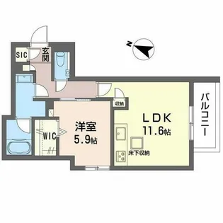シャーメゾン シエロ【0102号室】の間取り