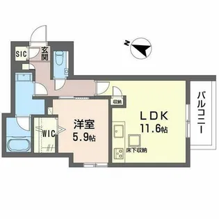 シャーメゾン シエロ【0102号室】の間取り