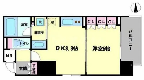 リーガル南堀江【5階】の間取り