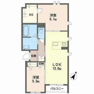 シャーメゾングレース堀止【0201号室】の間取り