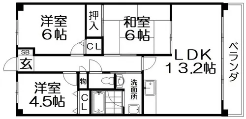ミーテパラッツォⅡ【1階】の間取り