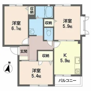 OUEST SEIZE【0206号室】の間取り