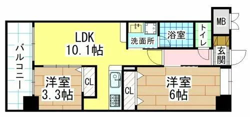 福岡県北九州市八幡西区陣山3丁目【マンション】の間取り