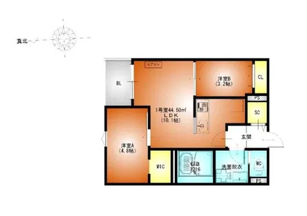 REGALEST F 瓢箪山【3階】の間取り